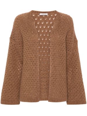 Dorothee Schumacher open-knit brushed cardigan - Brown