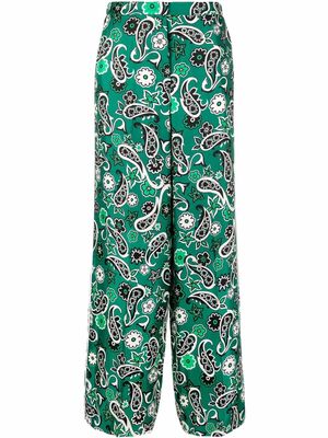 Dorothee Schumacher paisley-print wide-leg trousers - Green