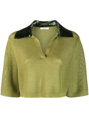 Dorothee Schumacher pointelle-knit short-sleeved top - Green