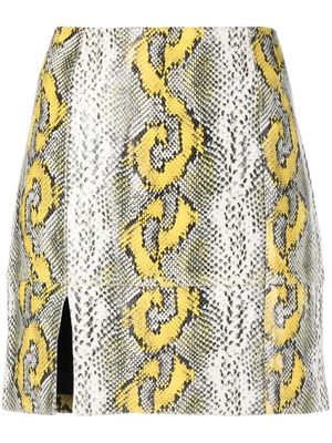 Dorothee Schumacher python-print leather miniskirt - Yellow