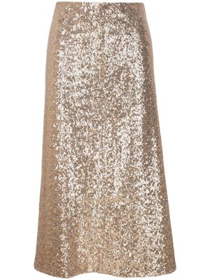 Dorothee Schumacher sequin-embellished zip-up skirt - Gold