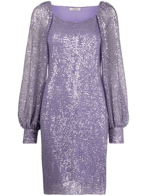 Dorothee Schumacher sequinned bell-sleeve midi dress - Purple