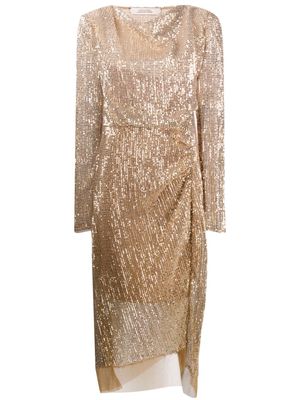 Dorothee Schumacher sequinned layered midi dress - Gold