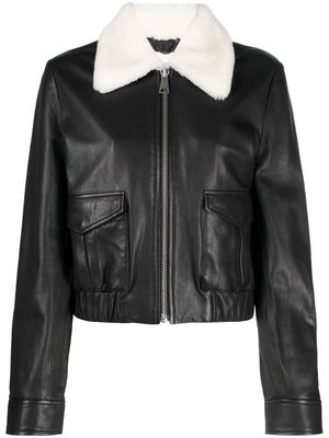Dorothee Schumacher shearling-collar leather jacket - Black
