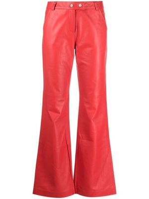Dorothee Schumacher straight-leg leather trousers - Red