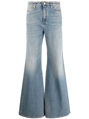 Dorothee Schumacher stud-embellished frayed bootcut jeans - Blue