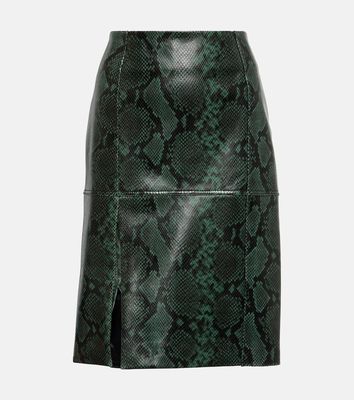 Dorothee Schumacher Urban Jungle snake-print leather midi skirt