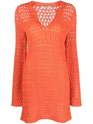 Dorothee Schumacher v-neck crochet dress - Orange