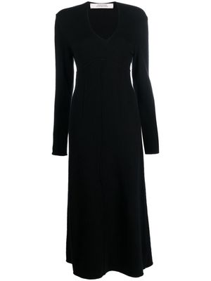 Dorothee Schumacher V-neck knitted midi dress - Black