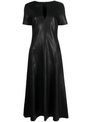 Dorothee Schumacher V-neck leather midi dress - Black