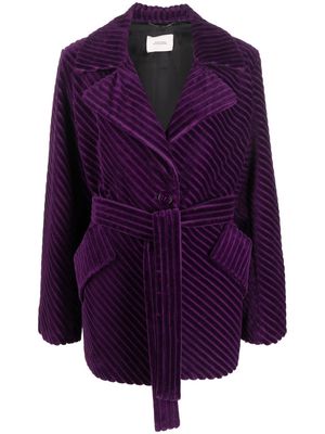Dorothee Schumacher wide wale corduroy belted jacket - Purple