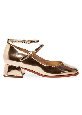 Dorothy 60MM Metallic Leather Mary Jane Pumps