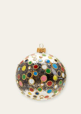 Dots on Black Christmas Ornament