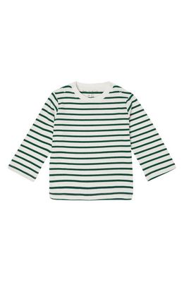 DOTTY DUNGAREES Kids' Stripe Long Sleeve Cotton T-Shirt in Green