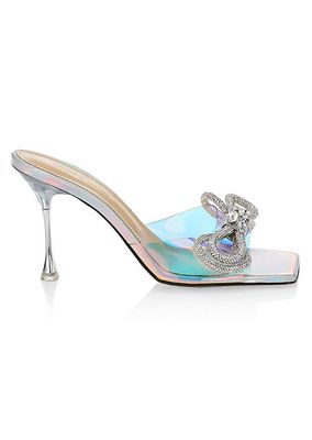 Double Bow Iridescent PVC Mules