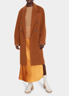 Double-Breasted Brushed Wool Coat