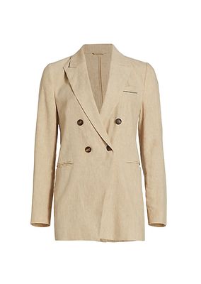 Double-Breasted Linen Blazer