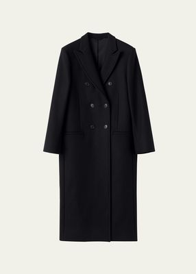 Double-Breasted Mid-Length Tailored Overcoat