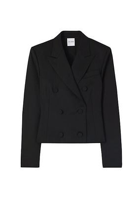 Double-Breasted Stretch Wool Jacket