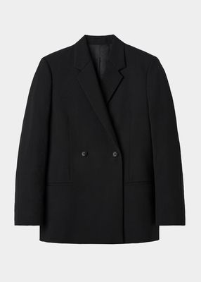 Double-Breasted Vent Wool Blazer Jacket