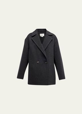Double-Breasted Wool-Blend Car Coat
