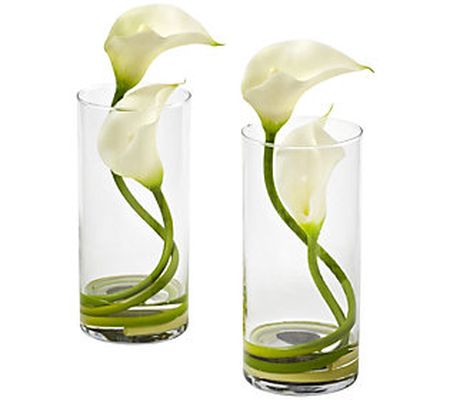 Double Calla Lily with Cylinder Set of 2 by Nea rly Natural