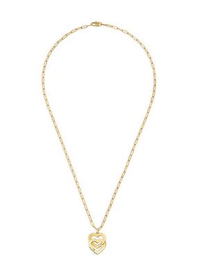 Double Coeurs 18K Yellow Gold Pendant Necklace