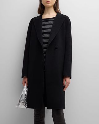 Double-Face Cashmere Belted Overcoat