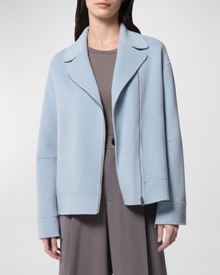 Double-Face Wool-Blend Moto Jacket