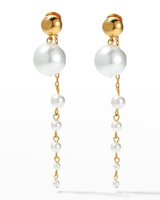 Double Pearly Drop Earrings