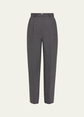 Double Pleated Tailored Woven Trousers