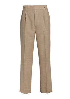 Double-Pleated Tapered Trousers