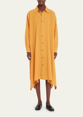 Double-Pointed Side Shirtdress with Collar