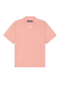 DOUBLE RAINBOUU Short Sleeve Hawaiian Shirt in Pink