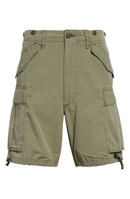 Double RL Cotton Ripstop Cargo Shorts in Shelter Green