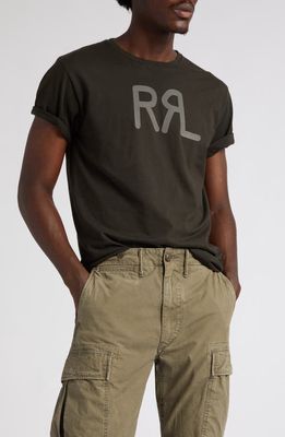 Double RL Logo Graphic T-Shirt in Faded Black Canvas