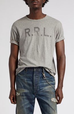 Double RL Logo Graphic T-Shirt in Heather Grey