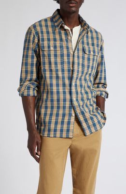 Double RL Plaid Button-Up Shirt in Rl-644 Blue/Yellow