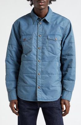 Double RL Quilted Western Shirt Jacket in Faded Blue