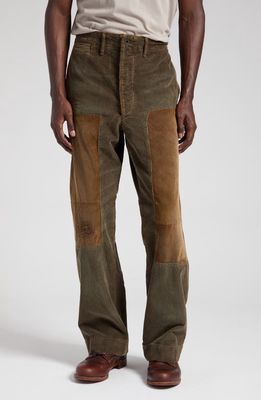 Double RL Repaired Straight Leg Field Pants in Loden Repaired