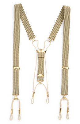 Double RL Shaw Striped Suspenders in Cream/Olive