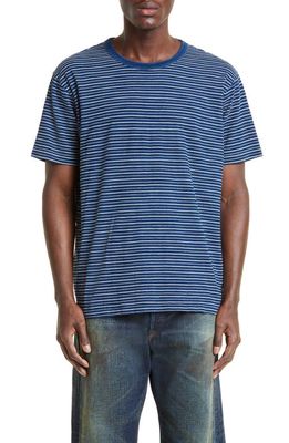 Double RL Stripe T-Shirt in Indigo Multi