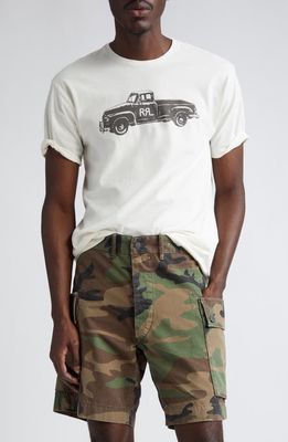 Double RL Truck Cotton Graphic T-Shirt in Paper White