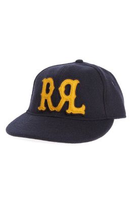 Double RL Wool Ball Cap in Navy