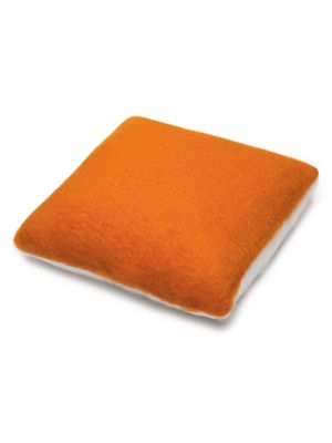 Double-Sided Mohair Pillow - Orange White - Orange White