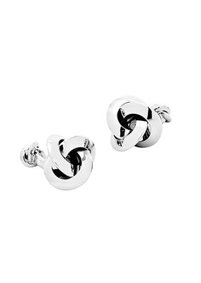 Double-Sided Silver Knot Cufflinks