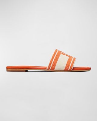 Double T Jacquard Slide Sandals