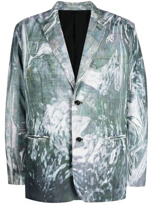 Doublet abstract-print single-breasted blazer - Green