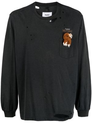 Doublet appliqué teddy bear cotton sweatshirt - Black