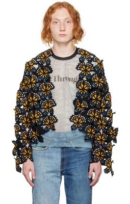 Doublet Black Floral Cardigan